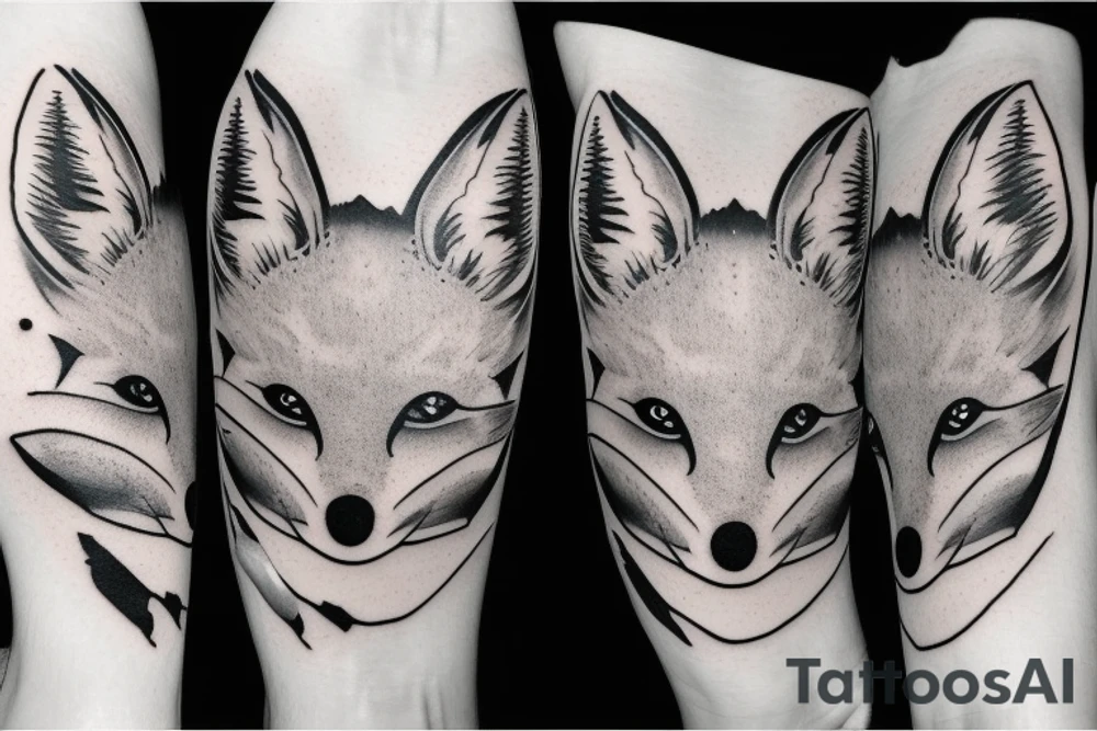 A Rorschach Inkblot of a fox tattoo idea