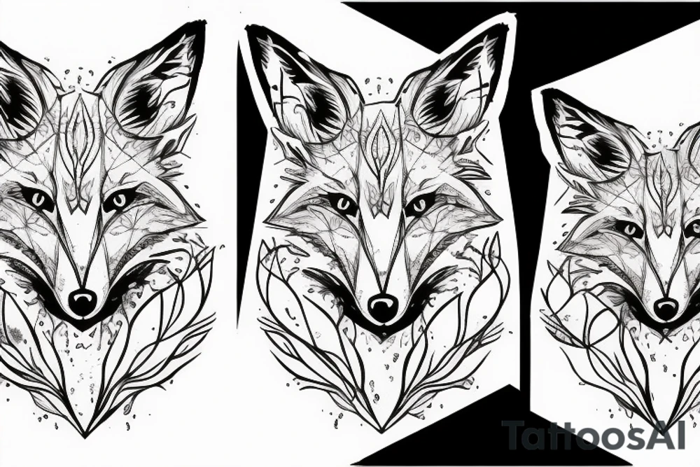 A Rorschach Inkblot of a fox tattoo idea