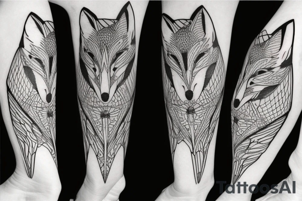 A Rorschach Inkblot of a fox tattoo idea