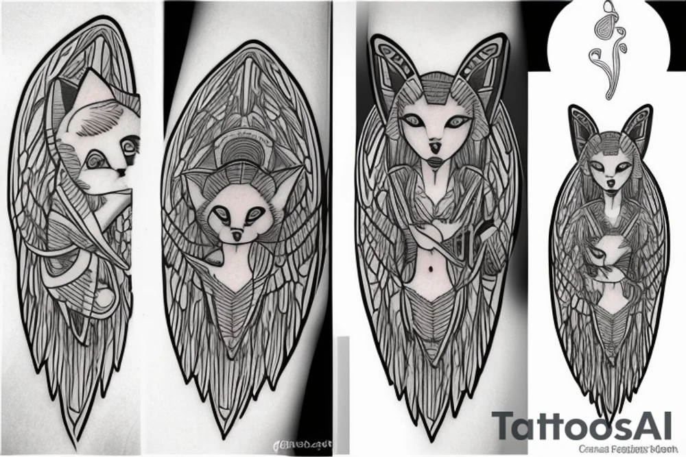 A guardian angel fox tattoo idea