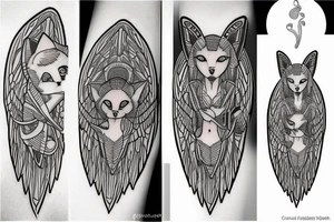 A guardian angel fox tattoo idea