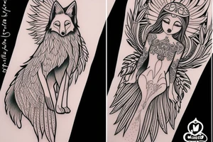 A guardian angel fox tattoo idea