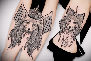 A guardian angel fox tattoo idea