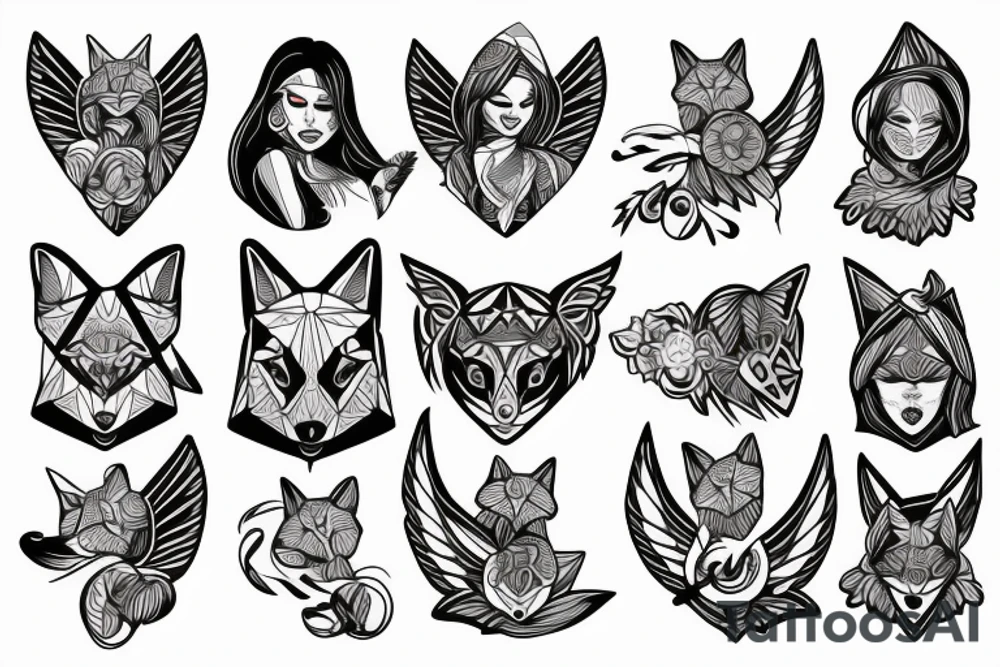 A guardian angel fox tattoo idea
