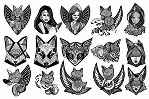 A guardian angel fox tattoo idea