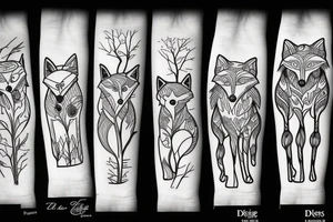 A fox and a dead tree tattoo idea