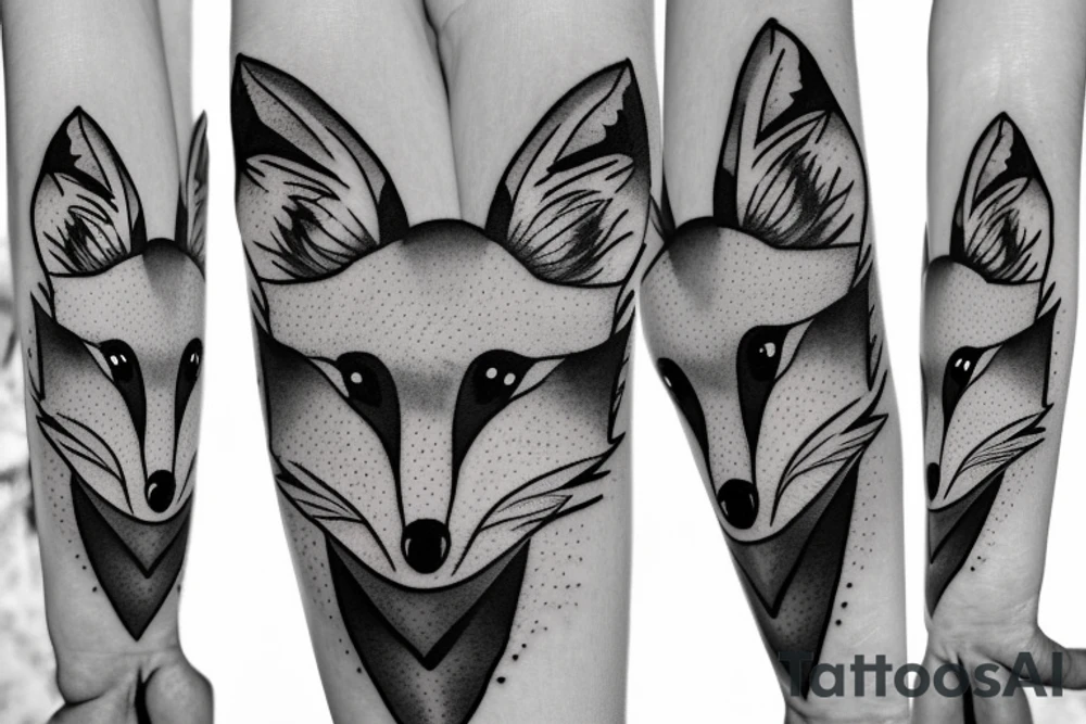 A fox in a Rorschach ink blot tattoo idea