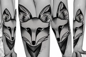 A fox in a Rorschach ink blot tattoo idea