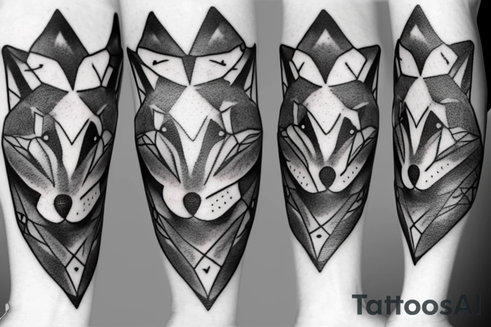 A fox in a Rorschach ink blot tattoo idea
