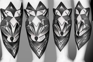 A fox in a Rorschach ink blot tattoo idea