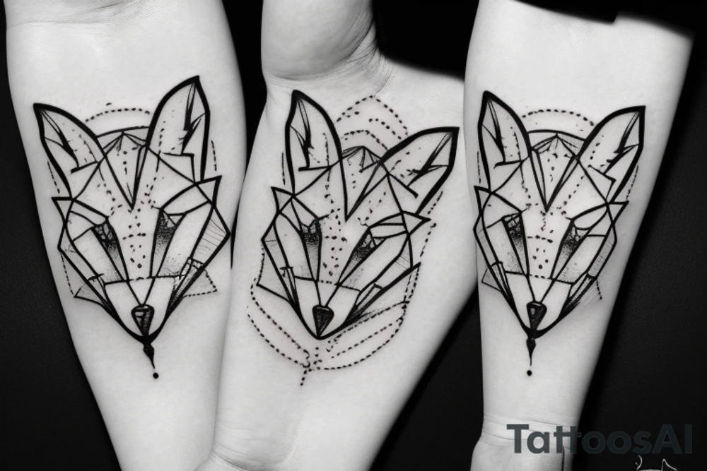 A fox in a Rorschach ink blot tattoo idea