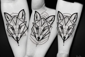 A fox in a Rorschach ink blot tattoo idea