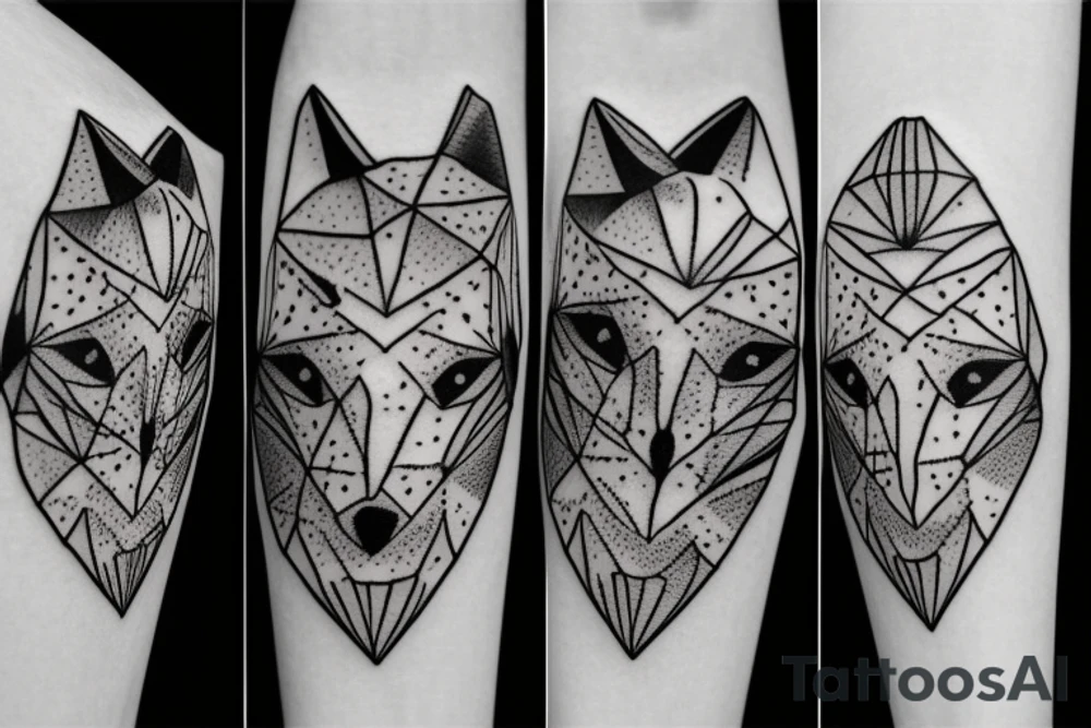 A fox in a Rorschach ink blot tattoo idea