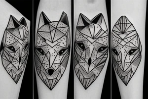 A fox in a Rorschach ink blot tattoo idea