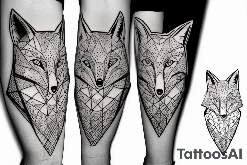 A fox in a Rorschach ink blot tattoo idea