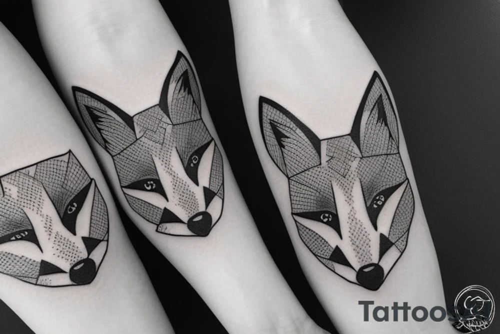 A fox in a Rorschach ink blot tattoo idea