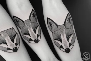 A fox in a Rorschach ink blot tattoo idea