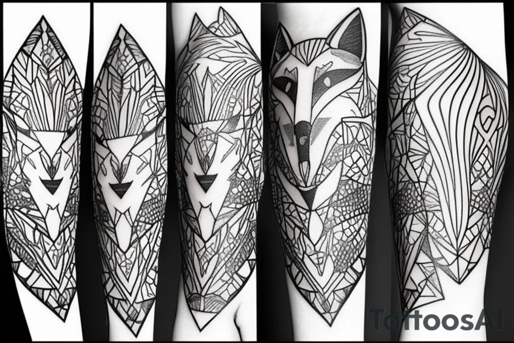 A fox and his tail tattoo idea