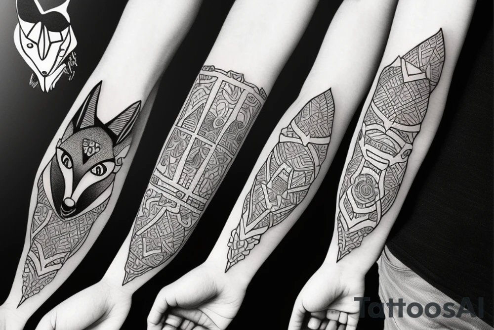A fox and his tail tattoo idea