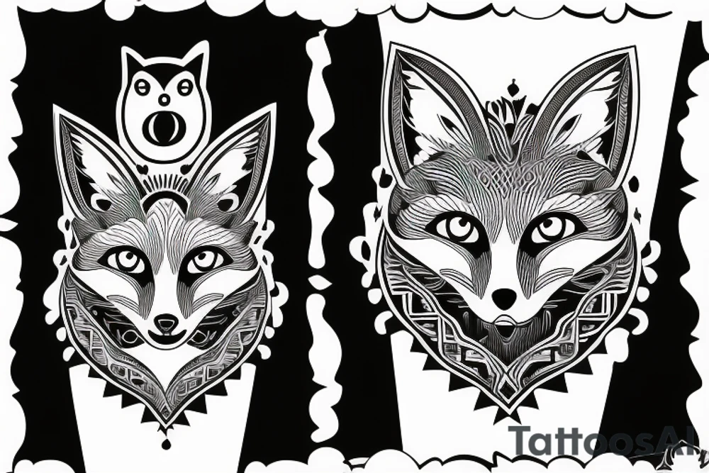 A fox going to heaven tattoo idea