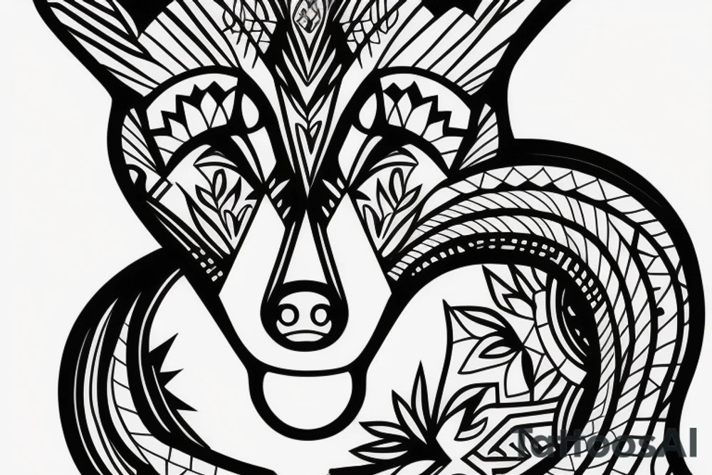 An alert fox listening tattoo idea