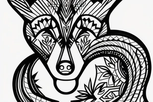 An alert fox listening tattoo idea