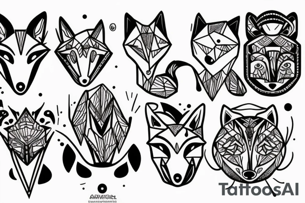 An alert fox listening tattoo idea