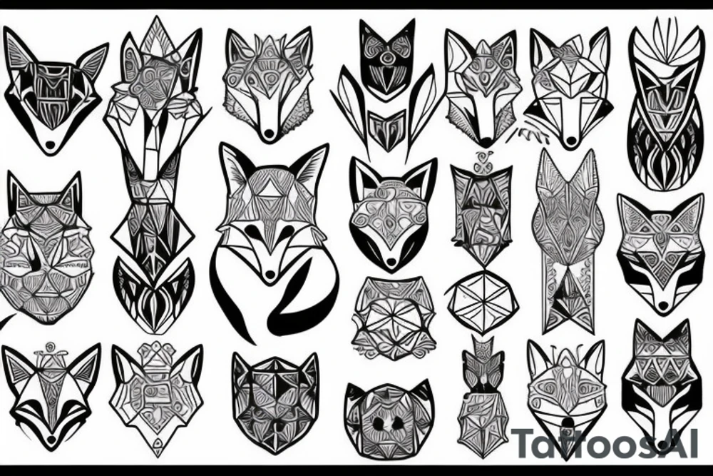 An alert fox listening tattoo idea