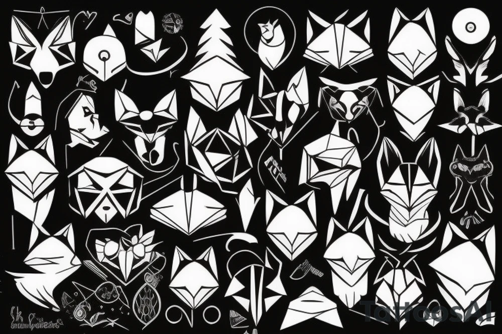 An alert fox listening tattoo idea