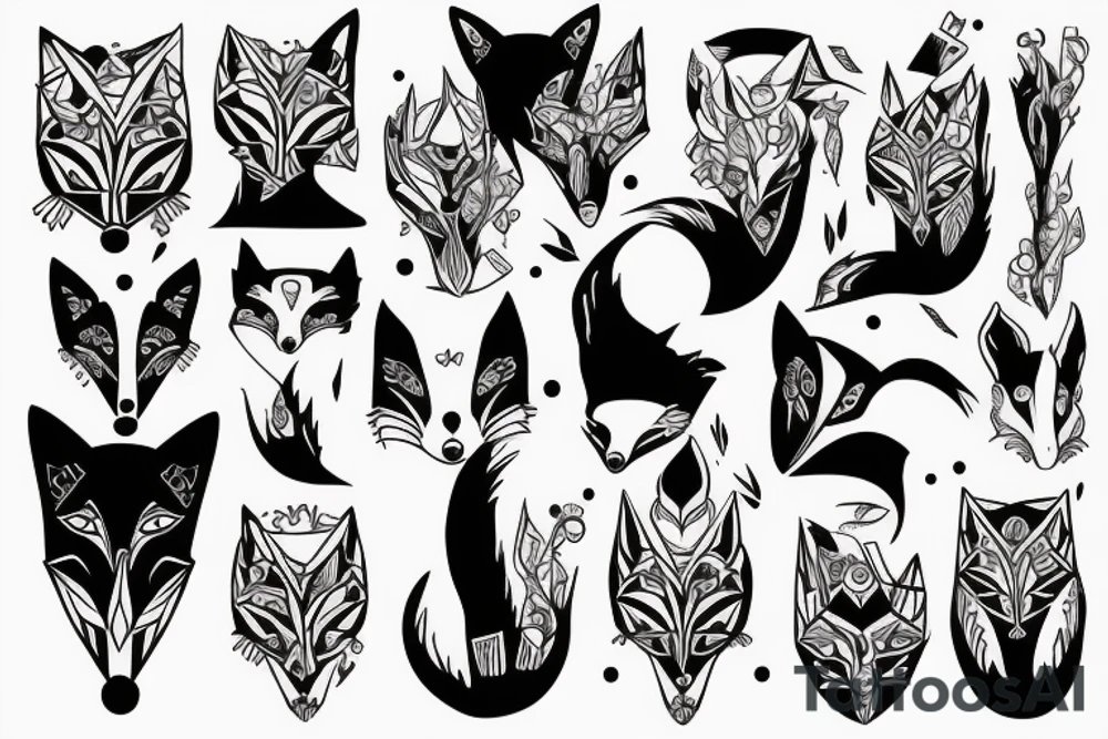 An alert fox listening tattoo idea