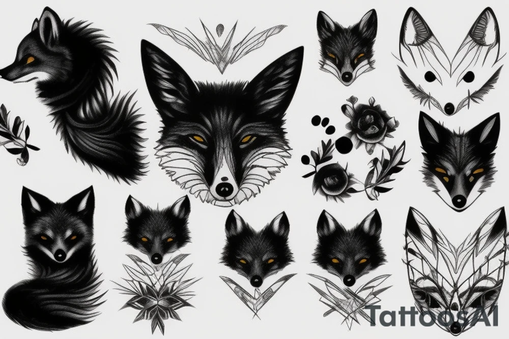 A black fox tattoo idea