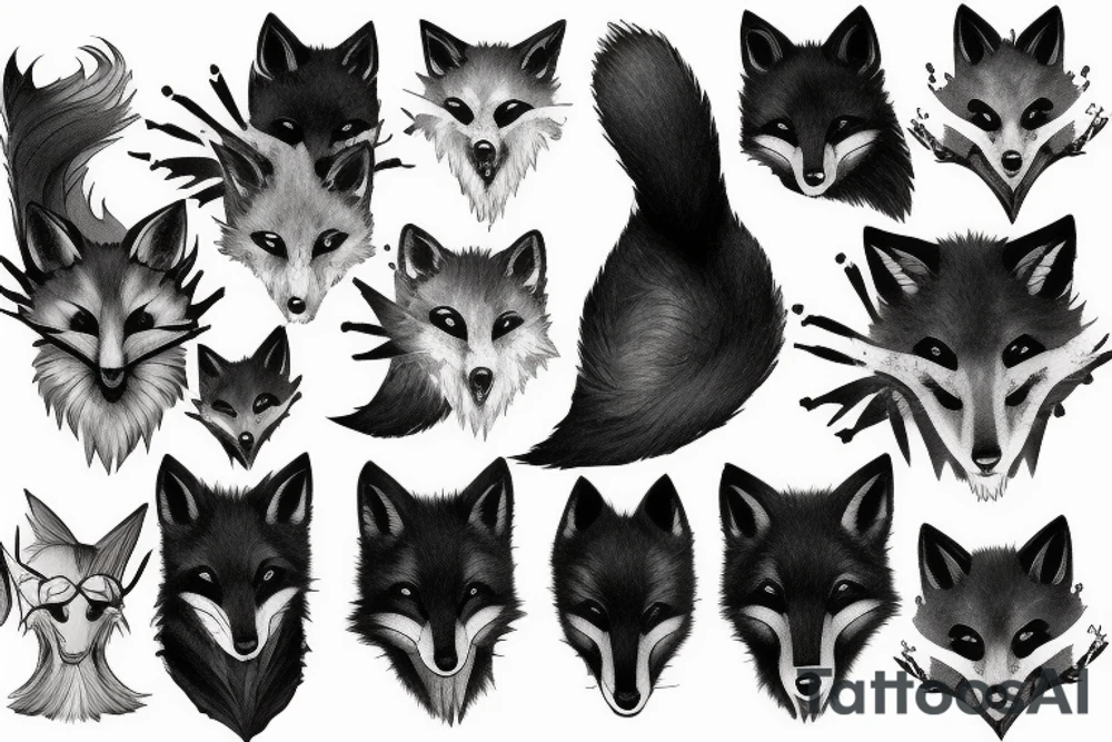 A black fox tattoo idea
