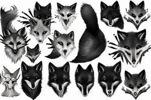 A black fox tattoo idea