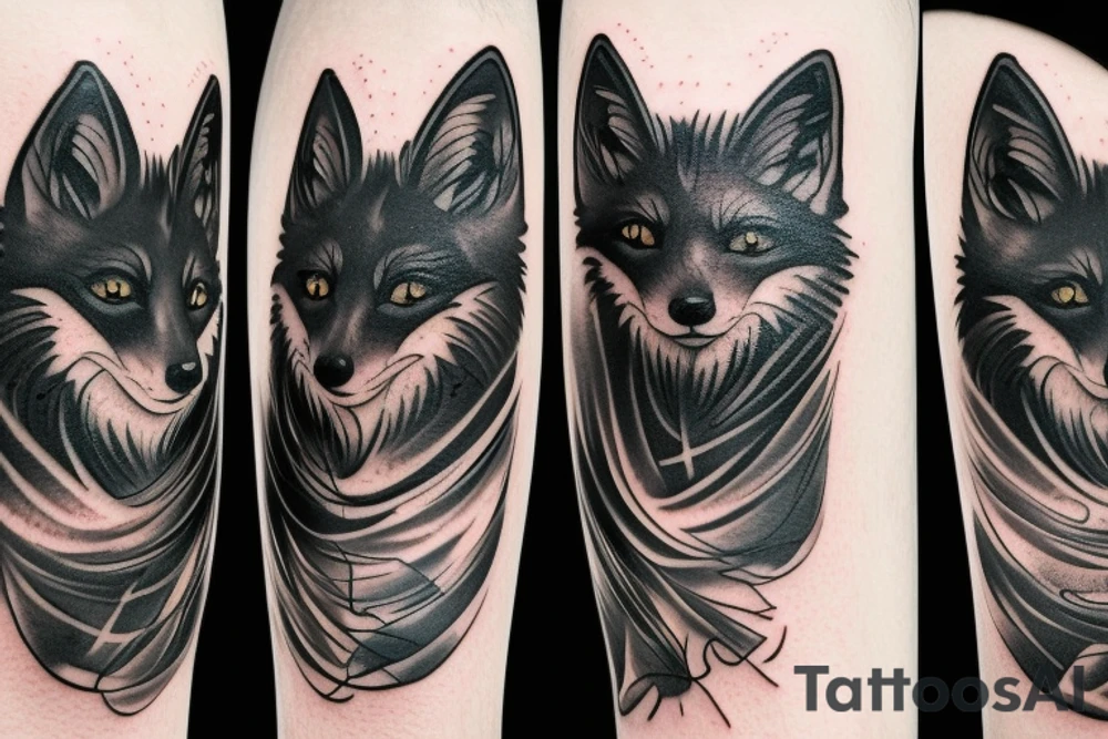 A black fox tattoo idea