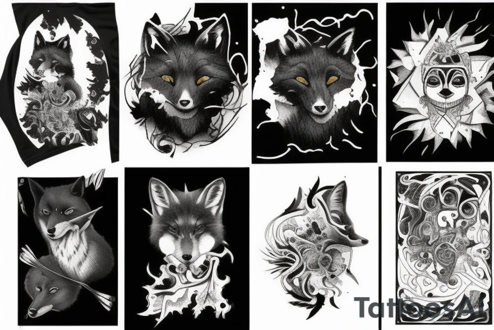 A black fox tattoo idea