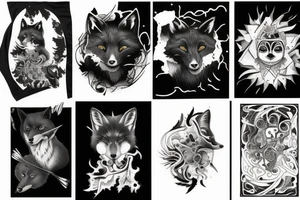 A black fox tattoo idea