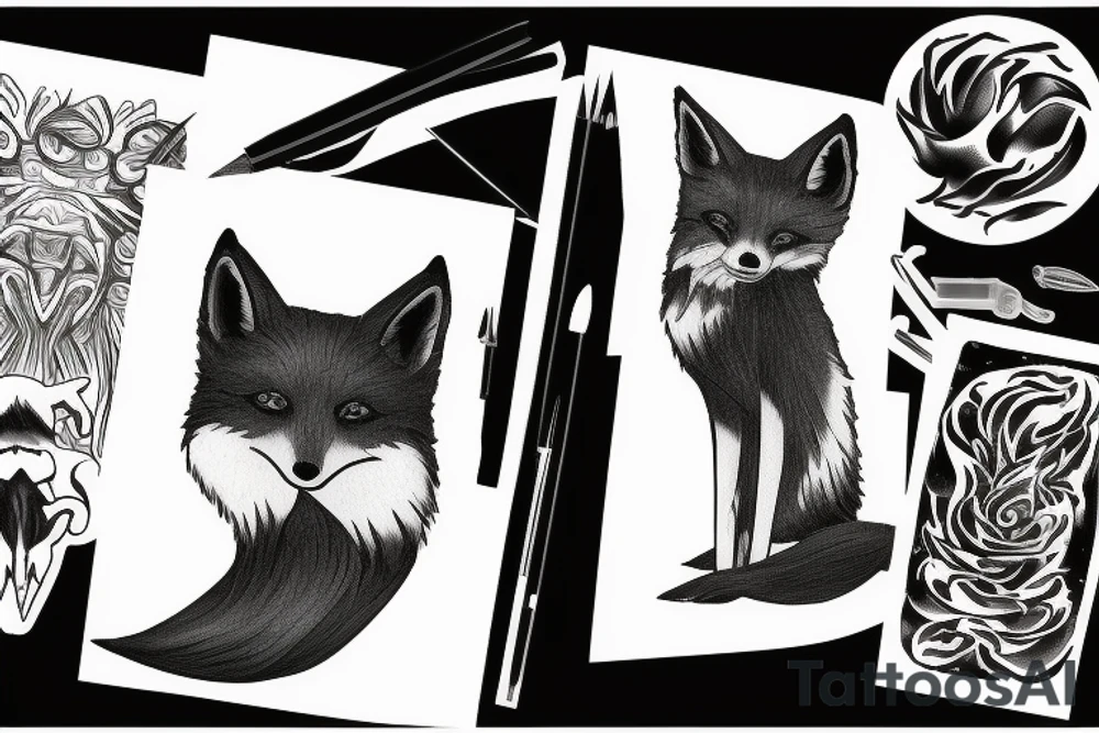 A black fox tattoo idea