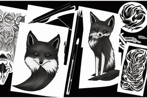 A black fox tattoo idea