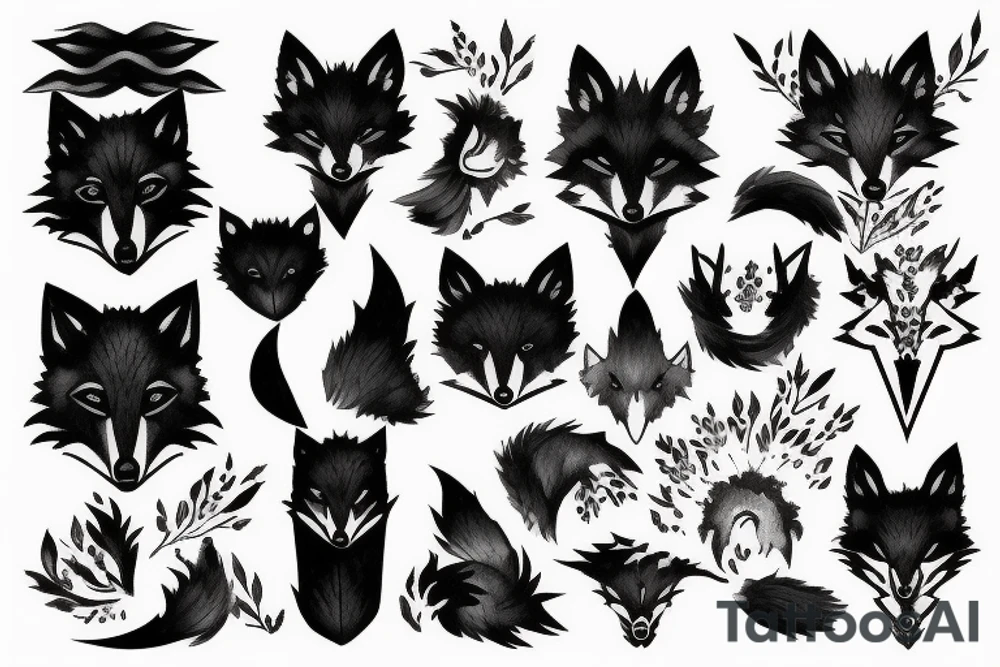 A black fox tattoo idea