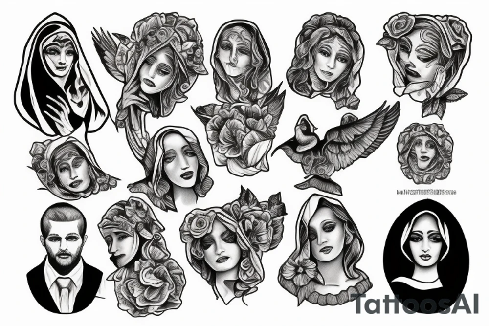 Mother mary tattoo idea