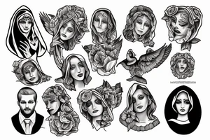 Mother mary tattoo idea