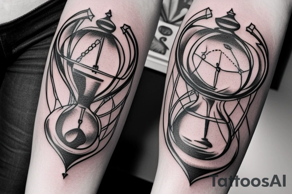 tattoo of wisdom holding an hourglass in its talons. tattoo idea