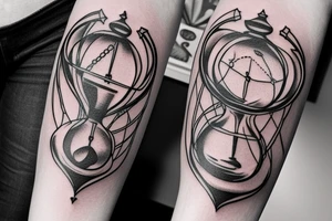 tattoo of wisdom holding an hourglass in its talons. tattoo idea