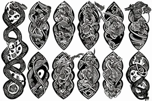 tattoo of hourglass made of snakes tattoo idea