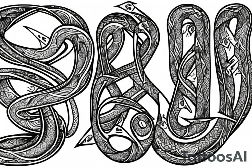 tattoo of hourglass made of snakes tattoo idea