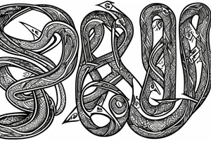 tattoo of hourglass made of snakes tattoo idea