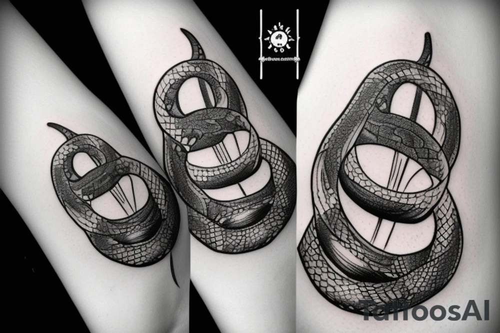tattoo of a snake shaped like an hourglass tattoo idea