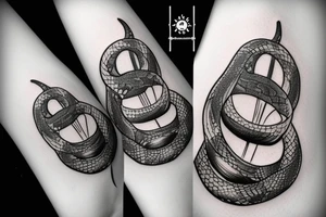 tattoo of a snake shaped like an hourglass tattoo idea
