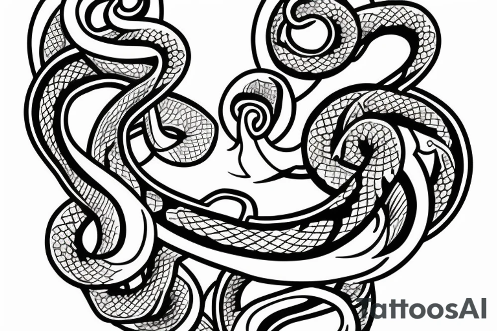 tattoo of a snake shaped like an hourglass tattoo idea