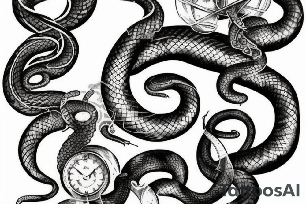 Combine a snake and hourglass tattoo idea